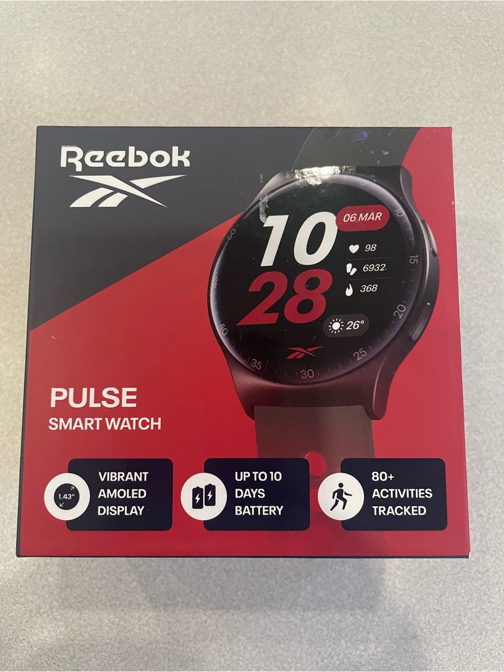 Reebok Pulse Smart Watch - Black with Red Accents